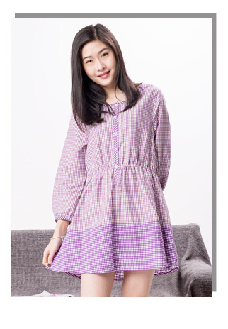 女式格子睡裙 女式格子睡裙